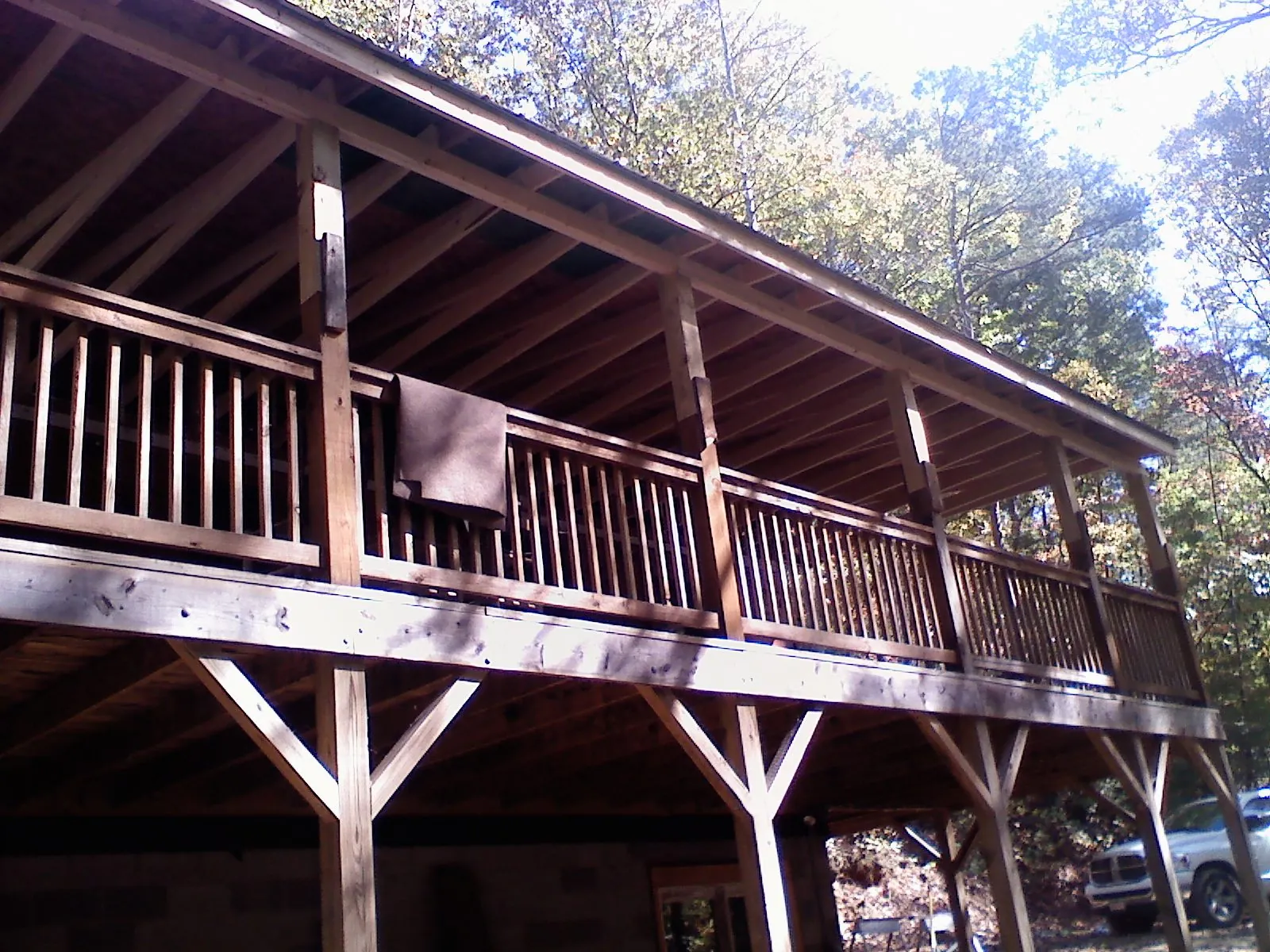 Timber framing under a new elevated porch and deck — Roof Leak Repair in Deep Gap by Roofing Brothers